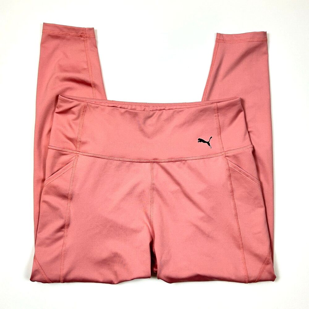 PUMA Favorite FOREVER High Waist 7/8 Tight Leggings Peachy Pink Size Large NEW